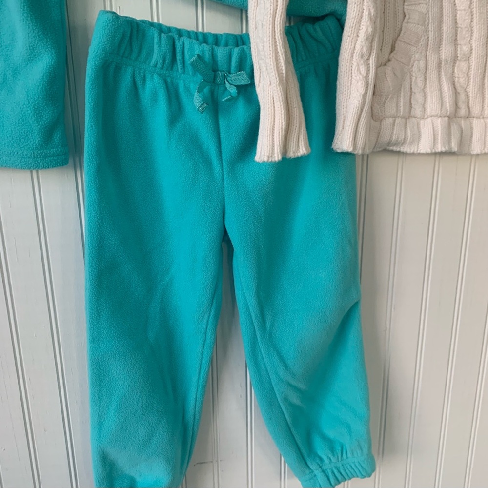 Easter Bunny Fun w/Wonderkids 3T Fleece Set - Teal & White & Place Sweater - Picture 5 of 9